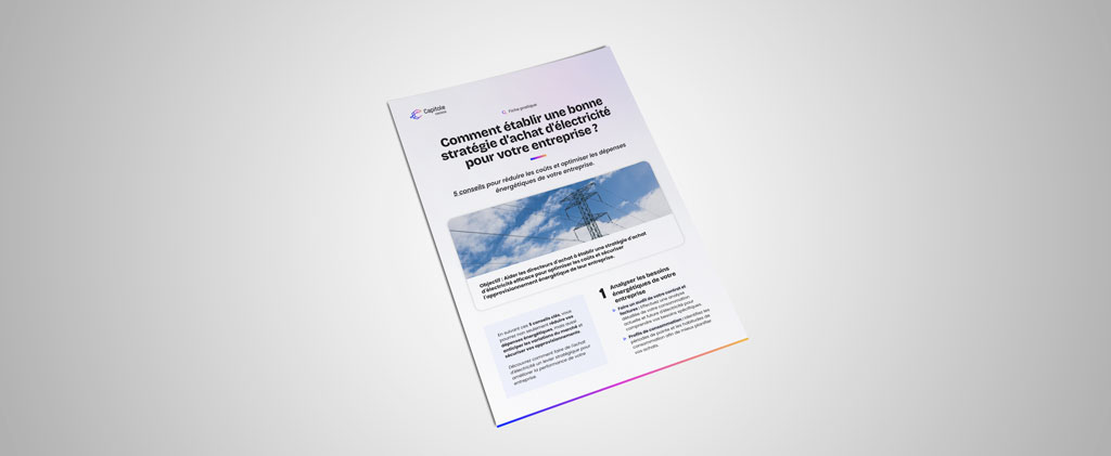 Un document commercial en français intitulé 