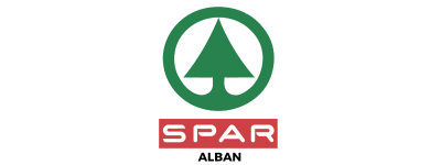 Symbole d'un arbre vert à l'intérieur d'un cercle vert au-dessus du logo rouge et blanc